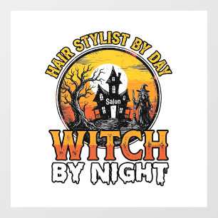 Autocollant Pour Fenêtre Sorcière Coiffeuse De Nuit Vintage Halloween Desi