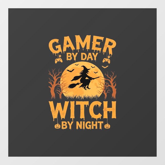 Autocollant Pour Fenêtre Sorcière de jeu Halloween Conception de jeu (Feuille)