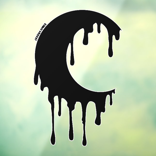 Autocollant Pour Fenêtre Sorcière gothique Noir Lune à goutte Silhouette (Feuille 3)