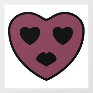 Autocollant Pour Fenêtre Sortie visage coeur