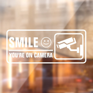 Autocollant Pour Fenêtre Souriez Vous Êtes Filmé