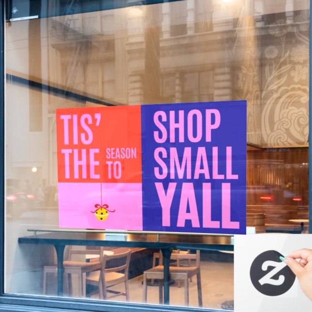 Autocollant Pour Fenêtre Soutenez les Petits Commerces Samedi des Commerces (Fenêtre de café)