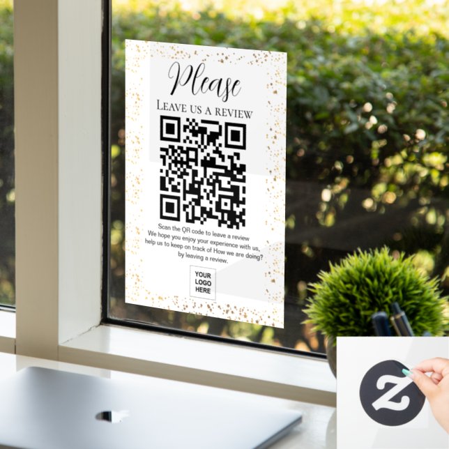 Autocollant Pour Fenêtre Sparkle Laissez-nous un avis QR code (Bureau)
