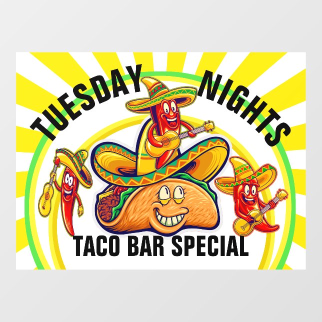 Autocollant Pour Fenêtre Spécialités quotidiennes du restaurant (Feuille)