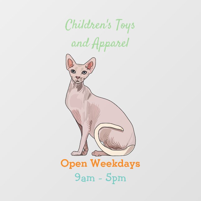 Autocollant Pour Fenêtre Sphynx cat (Feuille)