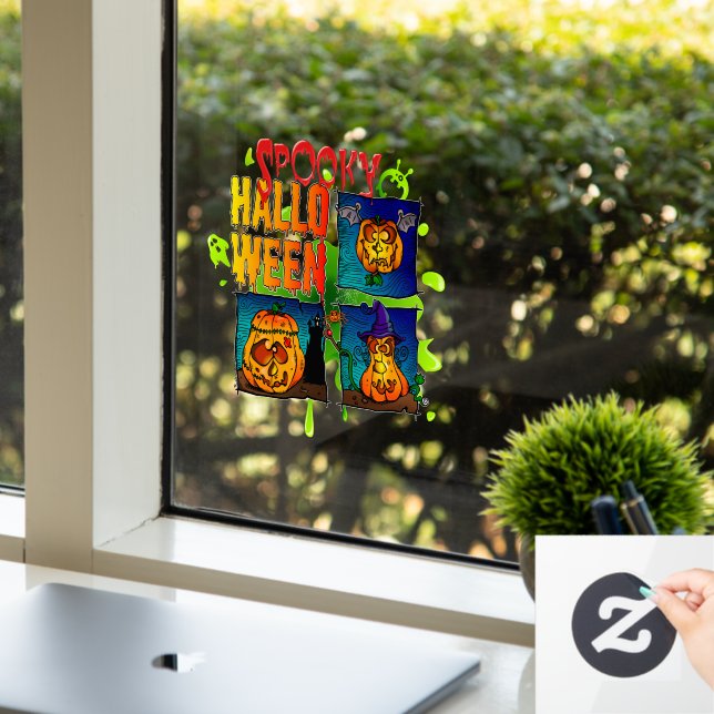 Autocollant Pour Fenêtre Spooky Halloween (Bureau)
