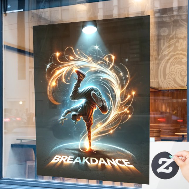 Autocollant Pour Fenêtre "Spotlight Groove" - ​ ​ dansant sous les projecte (Fenêtre de café)