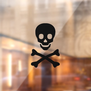 Autocollant Pour Fenêtre Squelette crâne noir effrayant Halloween éffrayant