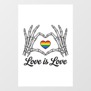 Autocollant Pour Fenêtre Squelette Mains Arc-en-ciel Cœur Amour Est Amour C
