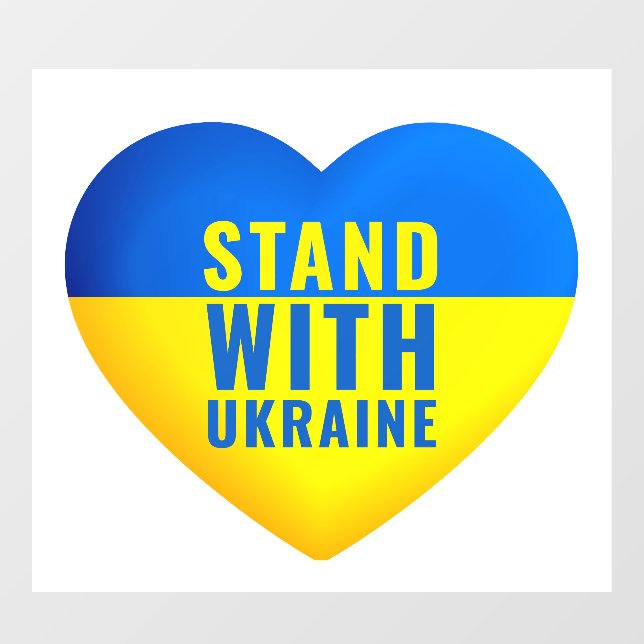 Autocollant Pour Fenêtre Stand with Ukraine. UKRAINE support. (Feuille)