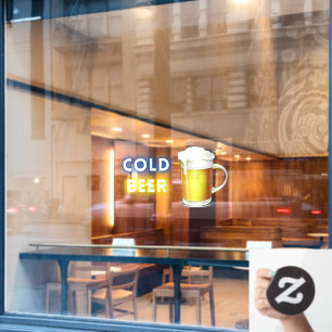 Autocollant Pour Fenêtre Station d'essence Cold Beer