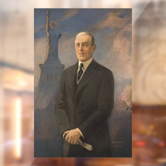 Autocollant Pour Fenêtre Statue de la Liberté et président Woodrow Wilson (Feuille 2)