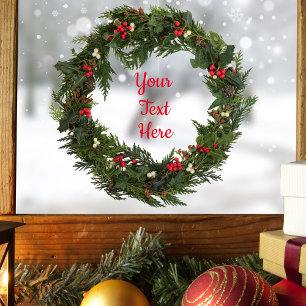 Autocollant Pour Fenêtre Sticker de fenêtre de couronne de Noël personnalis