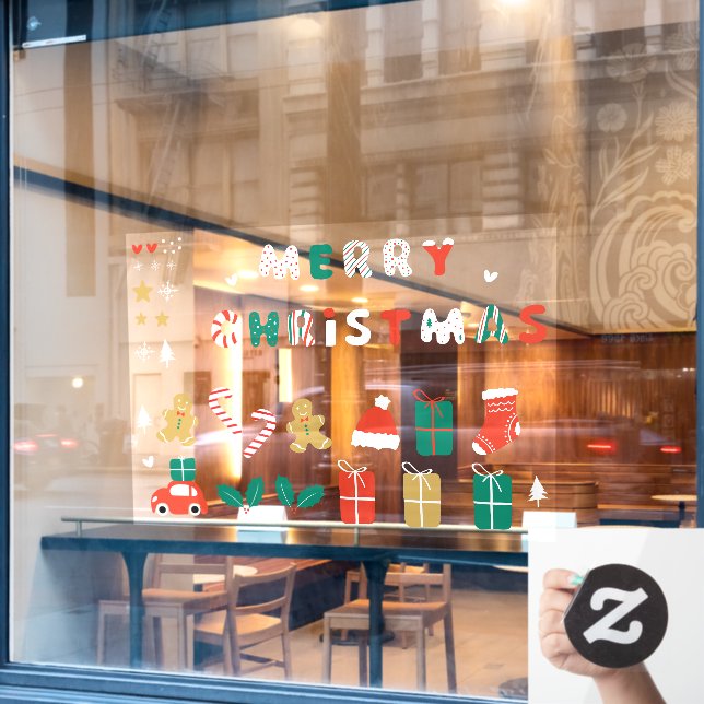 Autocollant Pour Fenêtre Stickers de Noël avant magasin 01 (Fenêtre de café)