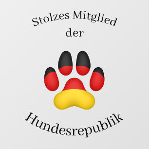 Autocollant Pour Fenêtre Stolzes Mitglied der Hundesrepublik Chien allemand