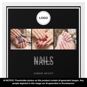 Autocollant Pour Fenêtre Studio de manucure Logo élégant de collage photo