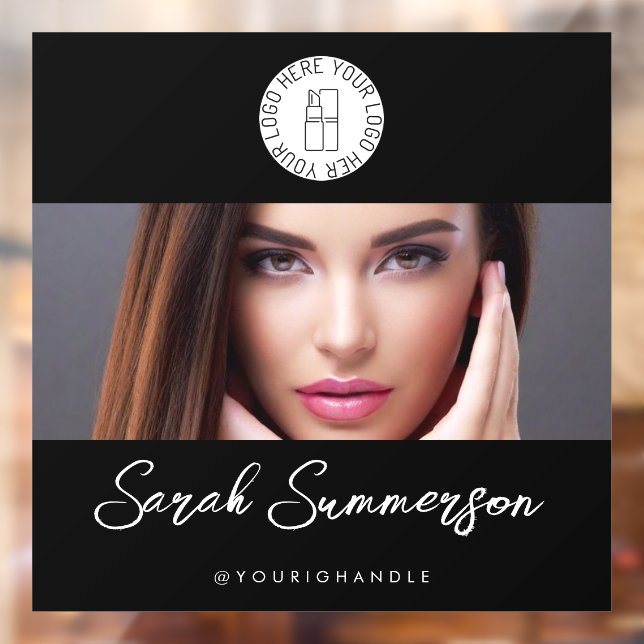 Autocollant Pour Fenêtre Studio de Maquillage Photo Logo Noir Blanc (Feuille 2)