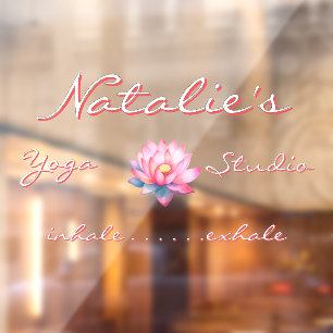 Autocollant Pour Fenêtre Studio de yoga personnalisé Fleur de lotus rose