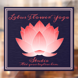 Autocollant Pour Fenêtre Studio de yoga personnalisé Fleur de Lotus Rose