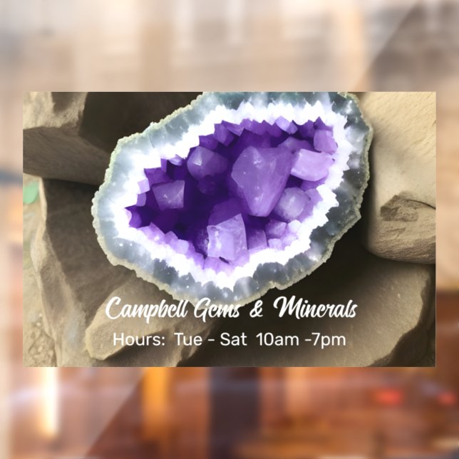 Autocollant Pour Fenêtre Stylé Affaires Géode d'Améthyste Personnalisée  (Feuille 2)