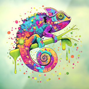 Autocollant Pour Fenêtre Style d'aquarelle des teintures Chameleon