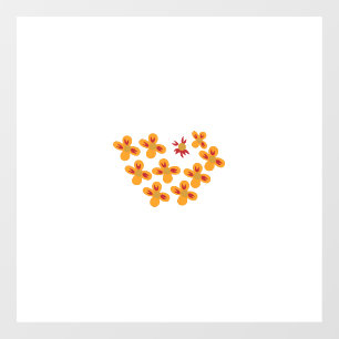 Autocollant Pour Fenêtre Style Décoratif, Orange Mouillé, Rouge Cornell