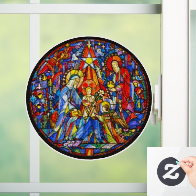 Autocollant Pour Fenêtre Style Nativité Peint Verre (Maison)