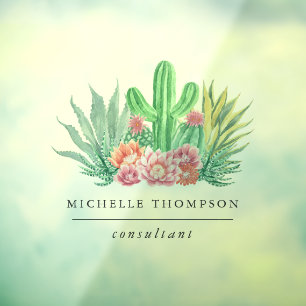 Autocollant Pour Fenêtre Succulentes à l'aquarelle