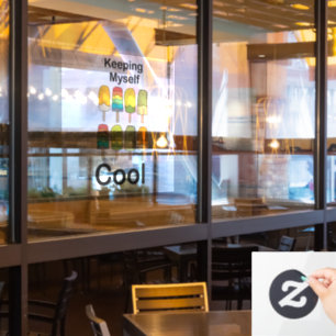 Autocollant Pour Fenêtre Sucette glacée Je me rafraîchis Restaurant d'été