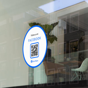 Autocollant Pour Fenêtre Suivez-Nous Sur Facebook QR Code Personnalisé