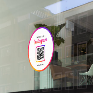 Autocollant Pour Fenêtre Suivez-Nous Sur Instagram QR Code Personnalisé