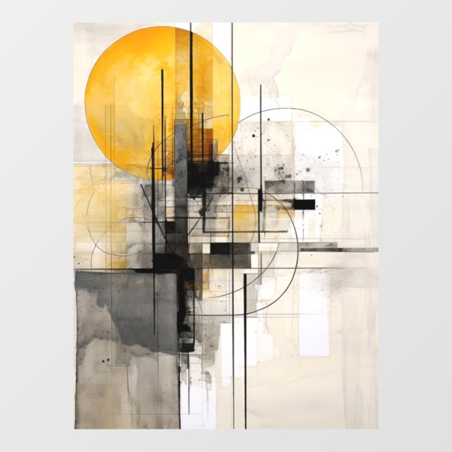 Autocollant Pour Fenêtre Sunburst en noir et or (Feuille)