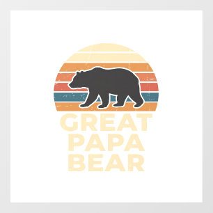 Autocollant Pour Fenêtre Super Papa Bear Conception Vectorielle Rétro Vinta