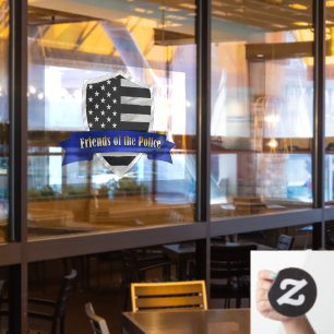 Autocollant Pour Fenêtre Support Police Mince Ligne Bleue Clôture de fenêtr