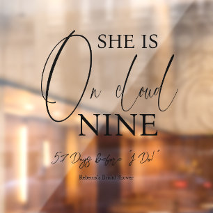 Autocollant Pour Fenêtre Sur un nuage 9 calligraphie enterrement de vie de 