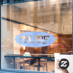 Autocollant Pour Fenêtre Surf bleu lg ovale opaq st fenêtre agrafe bâton av