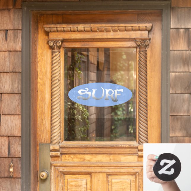 Autocollant Pour Fenêtre Surf bleu ovale fenêtre opaque accrochage avant (Porte d'accueil)