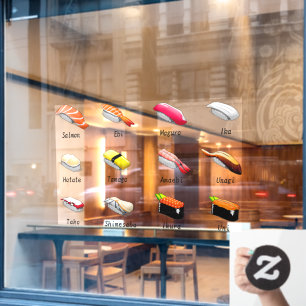 Autocollant Pour Fenêtre Sushi Nourriture Japonaise Nourriture Japonaise Po