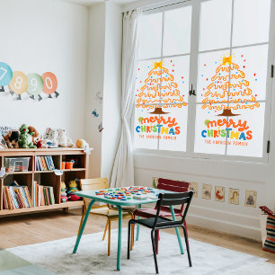 Autocollant Pour Fenêtre Sweet Joyeux Noël Arbre Décoration de vacances
