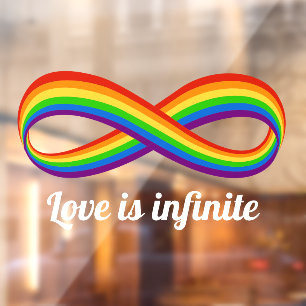 Autocollant Pour Fenêtre Symbole d'amour infini Rainbow Cool Infinity Pride