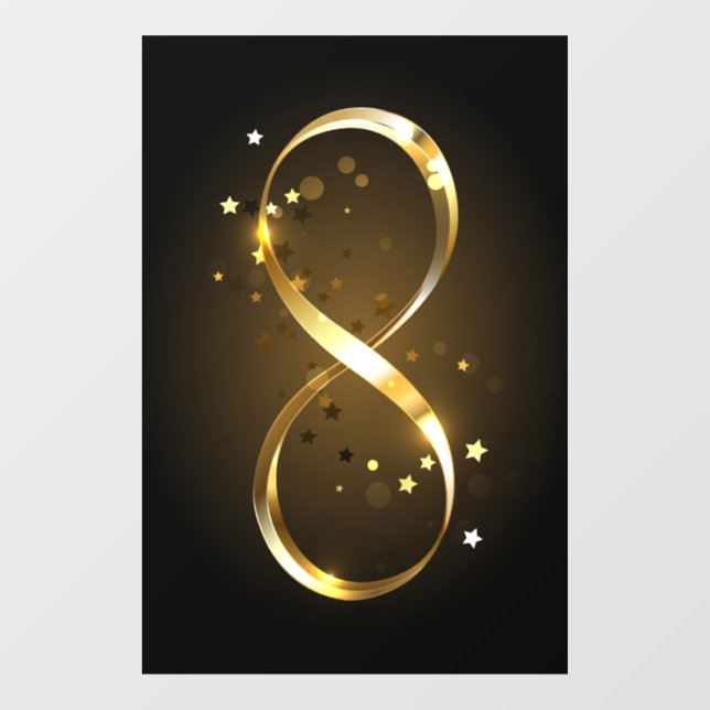 Autocollant Pour Fenêtre Symbole d'infini doré (Feuille)
