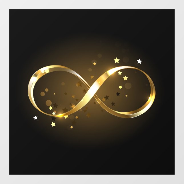 Autocollant Pour Fenêtre Symbole d'infini doré (Feuille)