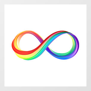Autocollant Pour Fenêtre Symbole d'infinité arc-en-ciel stratifié