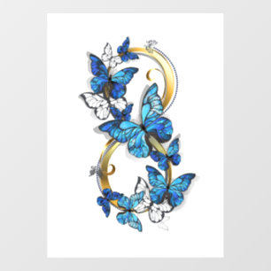 Autocollant Pour Fenêtre Symbole infini de papillons Morpho bleus