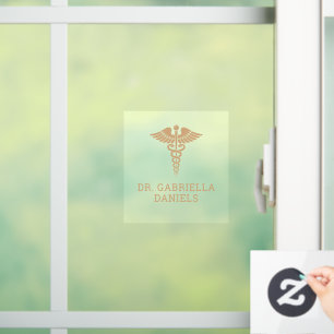 Autocollant Pour Fenêtre Symbole médical personnalisé Caducée Docteur Dr
