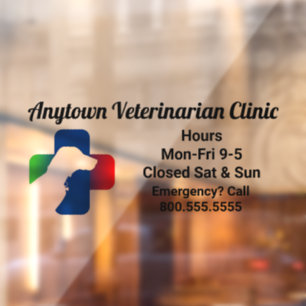 Autocollant Pour Fenêtre Symbole Médicale et chien Vétérinaire Clou de f