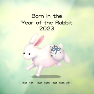 Autocollant Pour Fenêtre Symbole zodiaque de l'année du lapin 2023