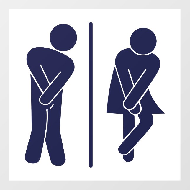 Autocollant Pour Fenêtre Sympathique Unisex Bathroom Sign (Feuille)