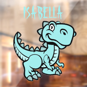 Autocollant Pour Fenêtre T Rex Dinosaur turquoise