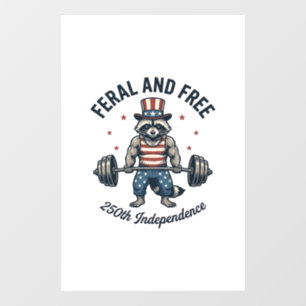 Autocollant Pour Fenêtre T-shirt de musculation de Raton Laveur Patriotique